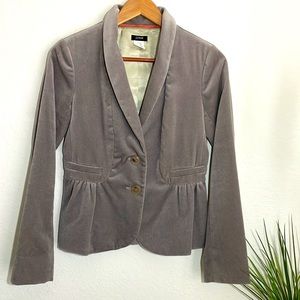 J.Crew Eden velvet blazer GRAY. Fully lined . Perfect condition size 0